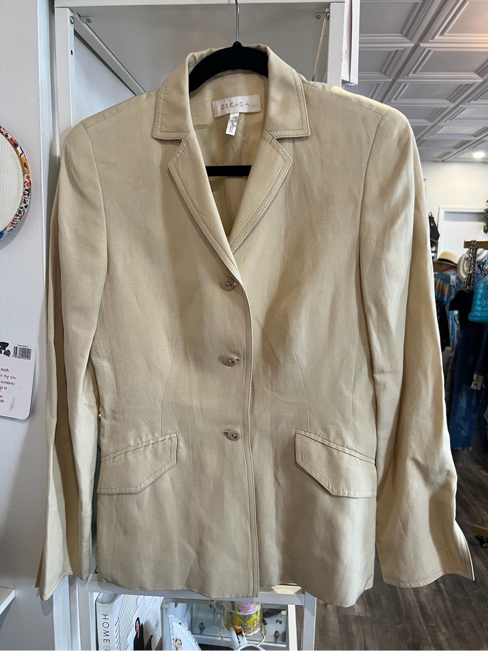 Escada vintage Light Beige Women's Tailored Blazer Jacket